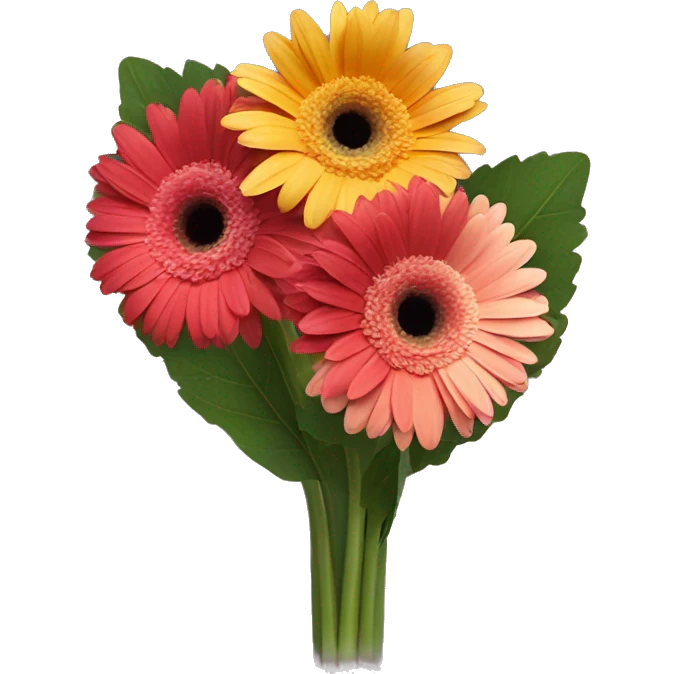 Three gerbera in a bouquet  emoji