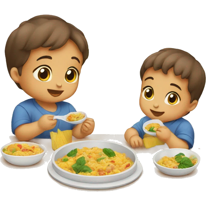 babies exploring their first meal emoji
