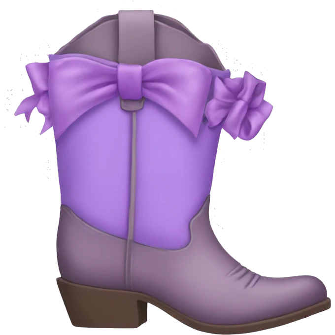 Lavender cowgirl boots with bows  emoji