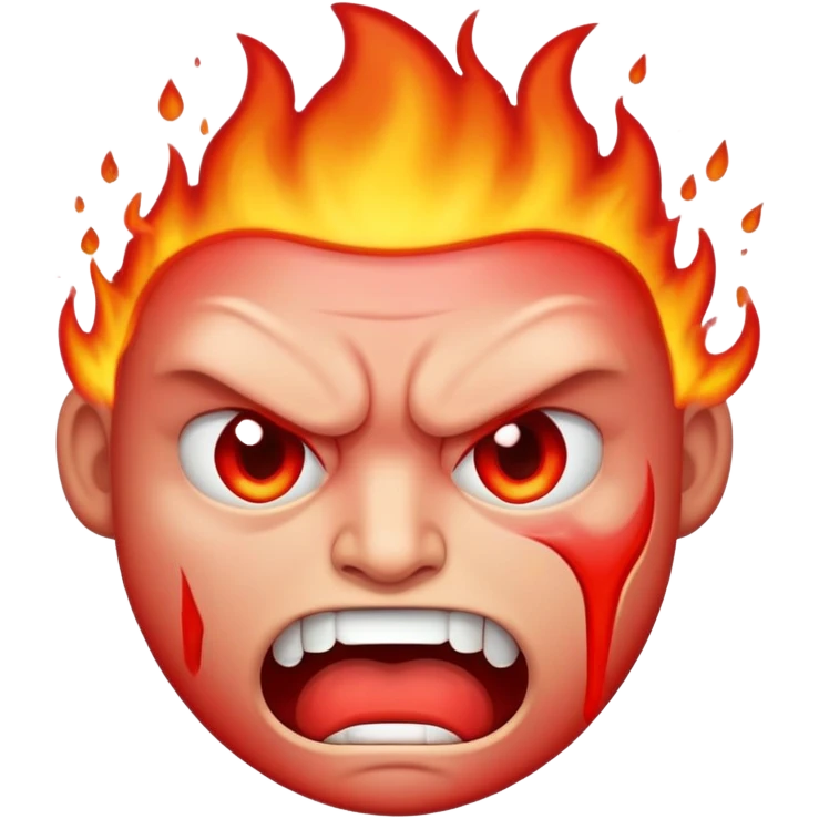 face boiling with anger, red emoji