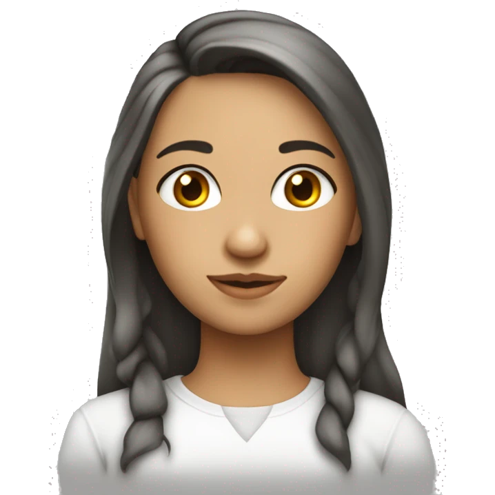 Has una chica de pelo largo con camisa blanca emoji