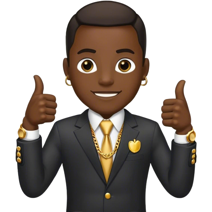 double thumbs up gangster dripped out black joe biden  emoji