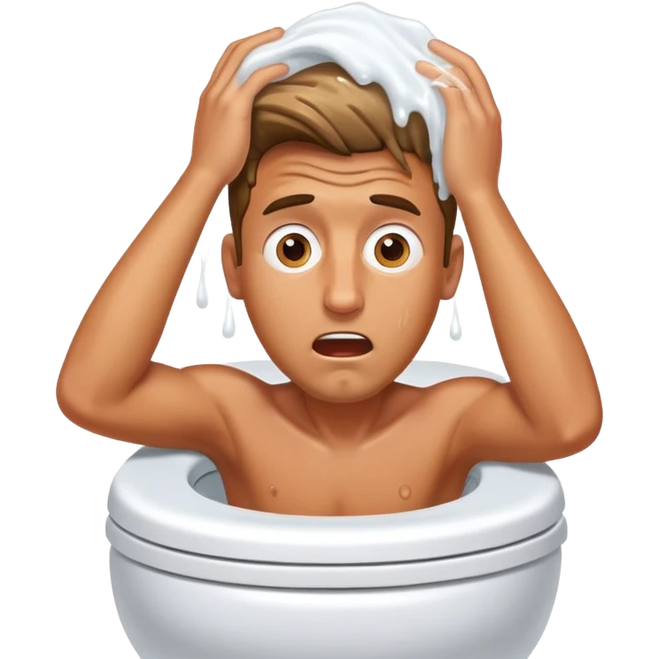 Man head sticking out of toilet ￼ emoji