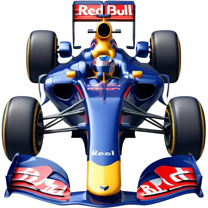 Um carro de fórmula 1 da rede Bull de 2010 de frente  emoji