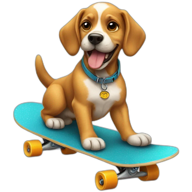 Dog on skateboard emoji