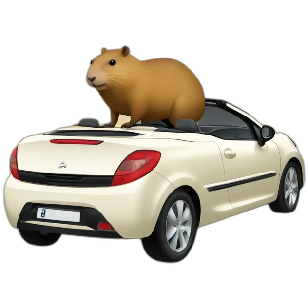 capybara in a peugeot 207 coupé cabriolet emoji