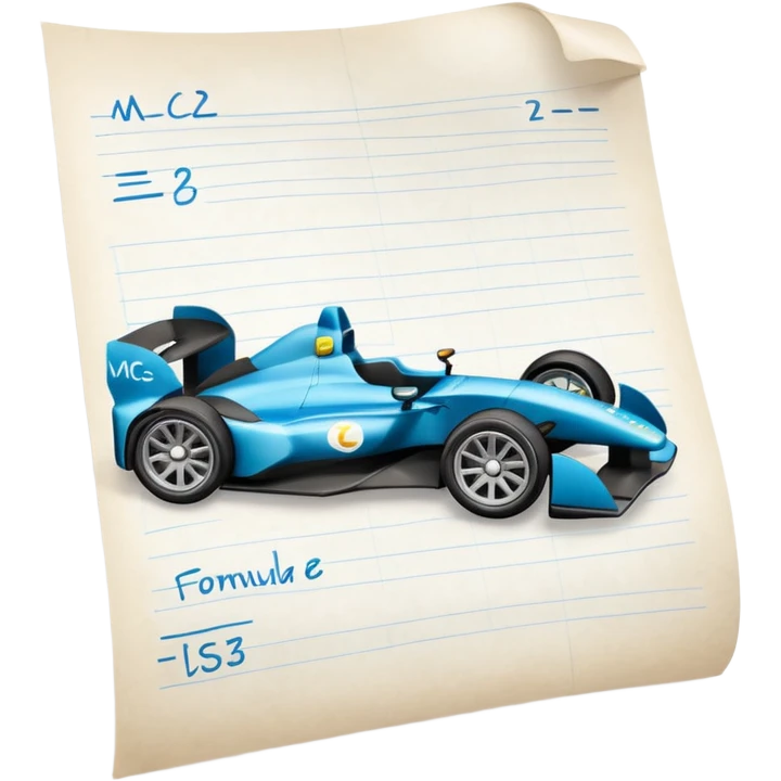 formula E=mc² on a sheet of paper emoji
