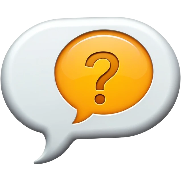 question mark inside a speech bubble emoji