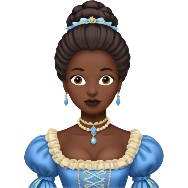 marie Antoinette fashion dark skinned woman emoji