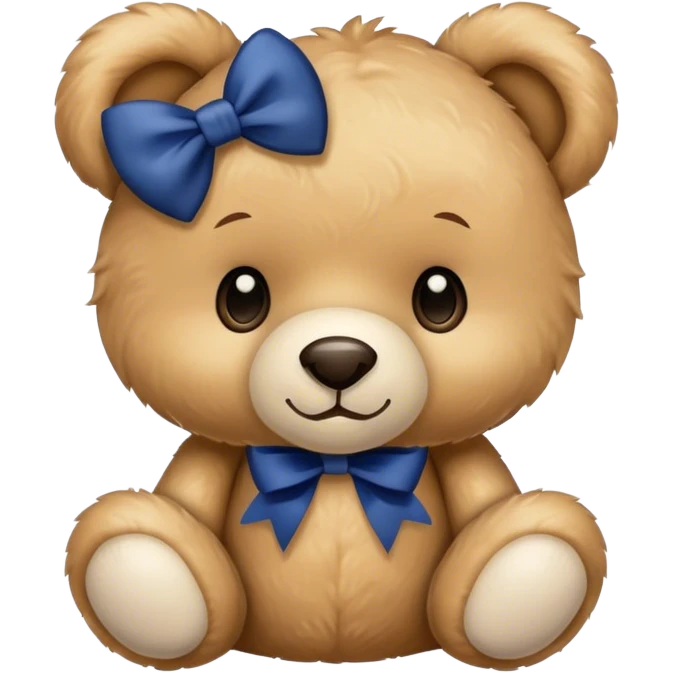 Teddy with dark blue bow emoji