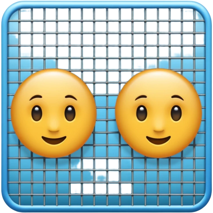 overlapping images, one realistic and one digital grid emoji