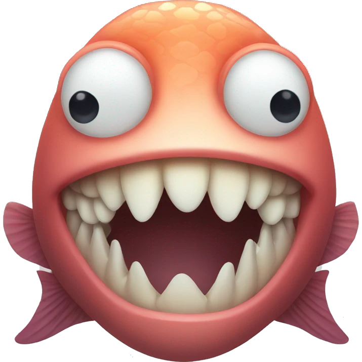 a fish with feet and teeth emoji