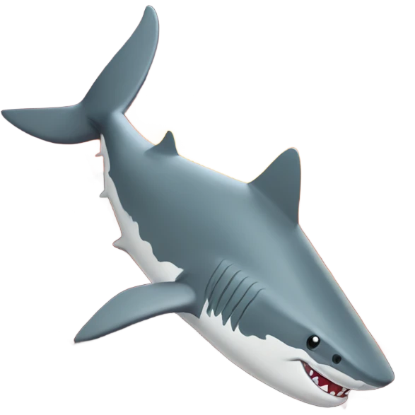 Shark surfing on lava emoji