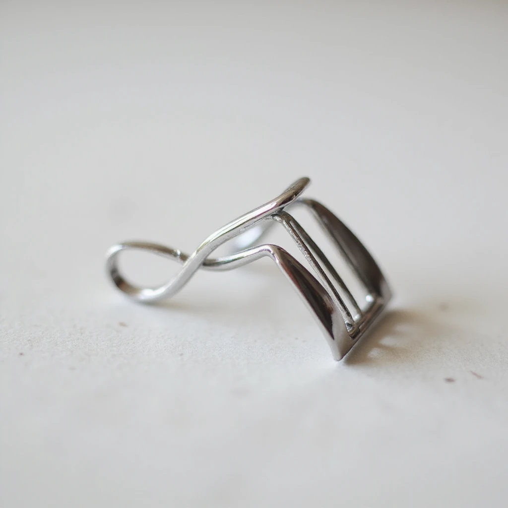 silver eyelash curler, slightly open, reflective metal, soft shadow emoji