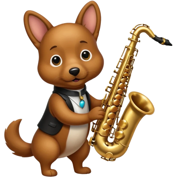 Dog with saxophone  emoji