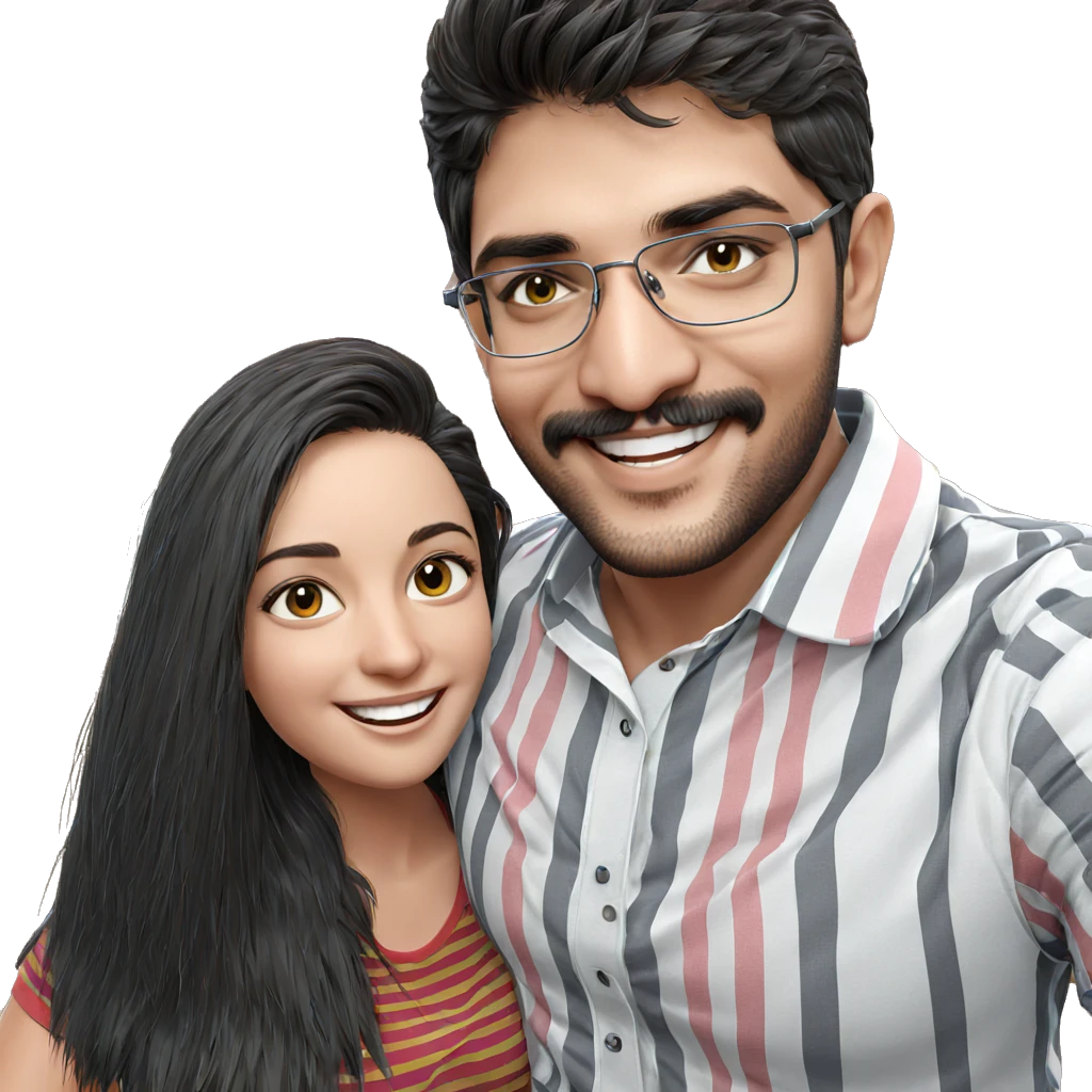 smiling couple with striped shirts emoji