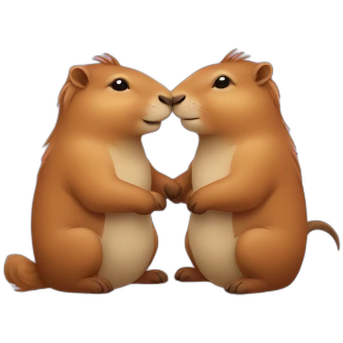 2 capybaras in love emoji