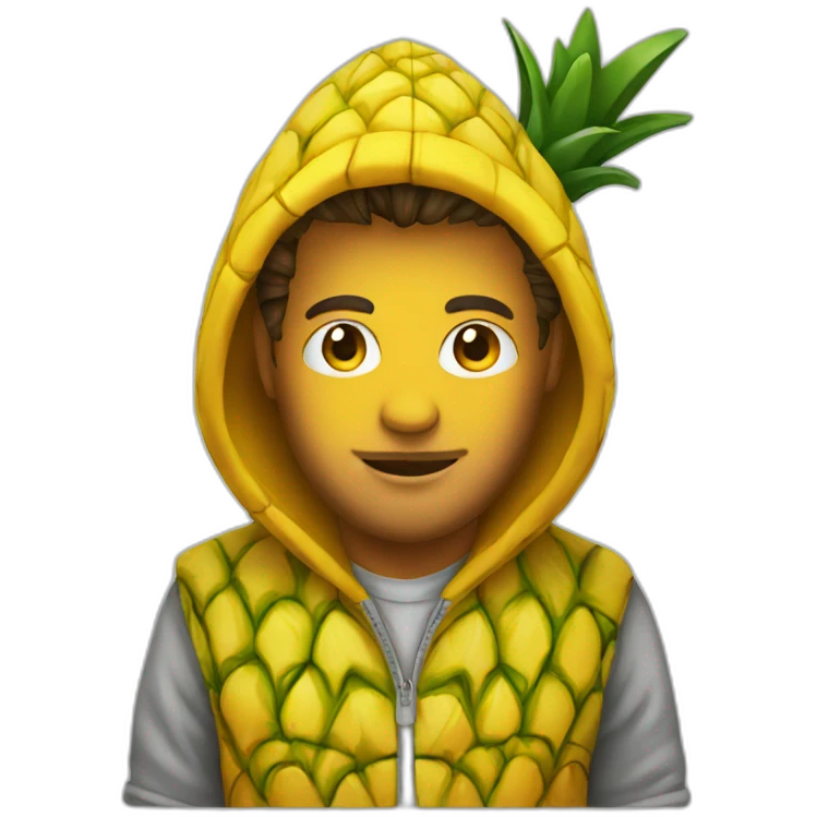man pineapple in hoodie emoji