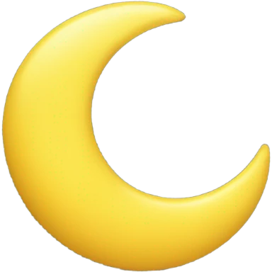 A yellow crescent moon with twinkling stars around it emoji
