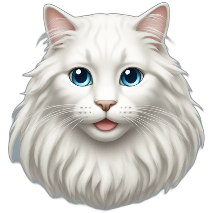 The white long hairs cat is the computer guy emoji