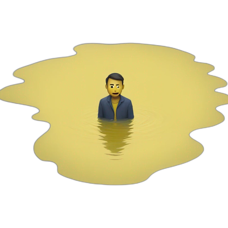 Man in a yellow puddle emoji