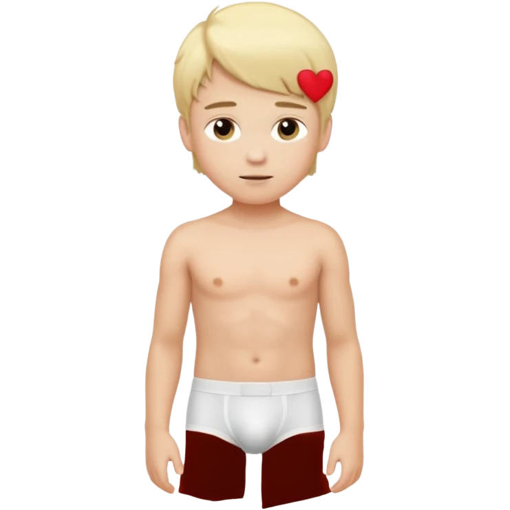 Blonde boy in underwear emoji