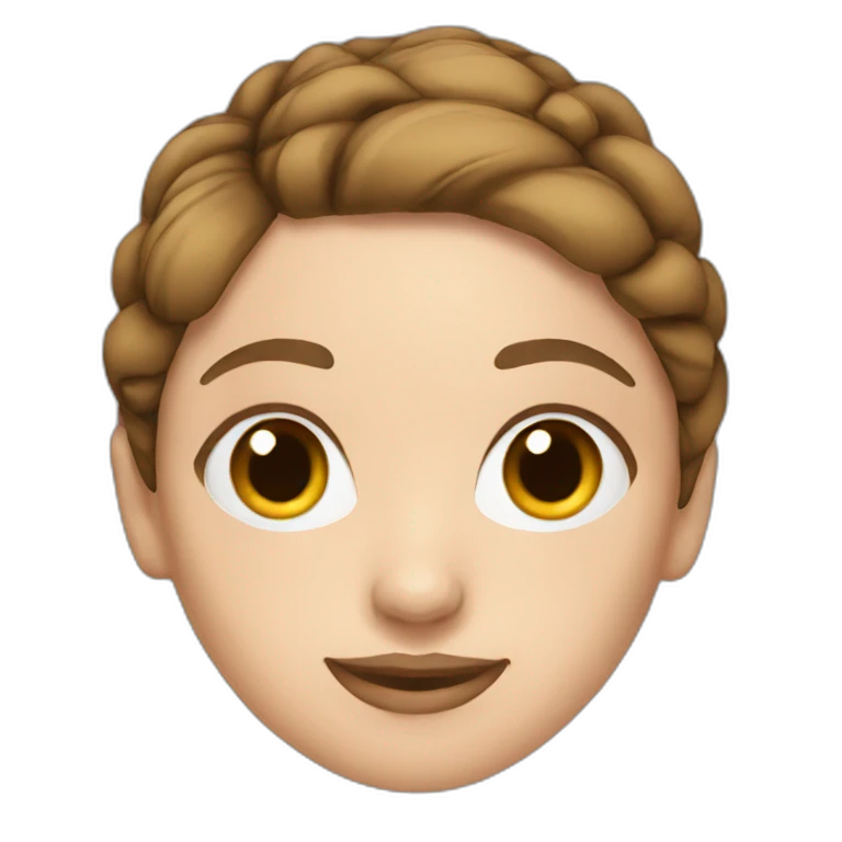 white women with brown hair tied in a bun with documents emoji