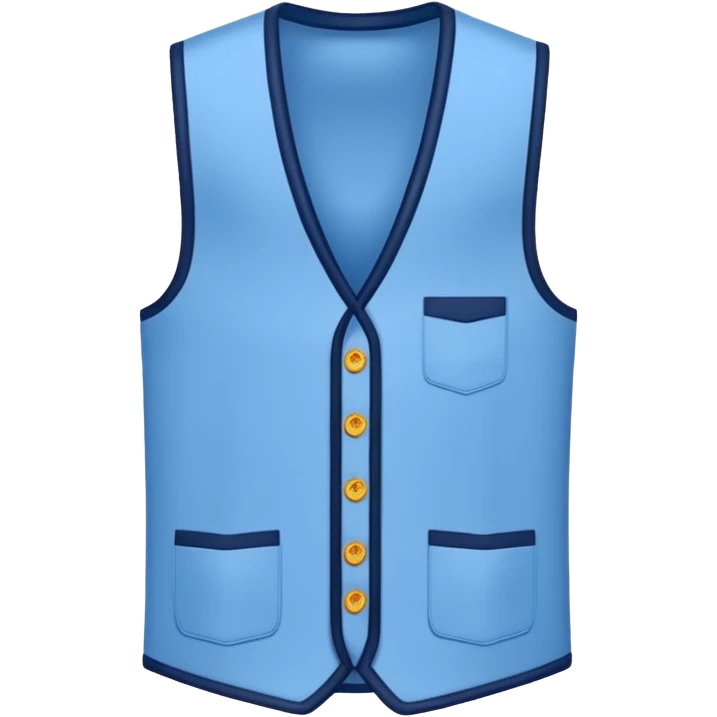 Crie um emoji de uma camisa social azul claro com um colete azul marinho por cima emoji