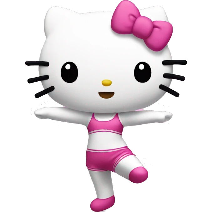 hello kitty doing gymnastics emoji