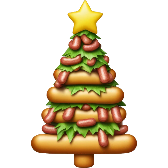 christmas tree with hotdogs elves drooling  emoji
