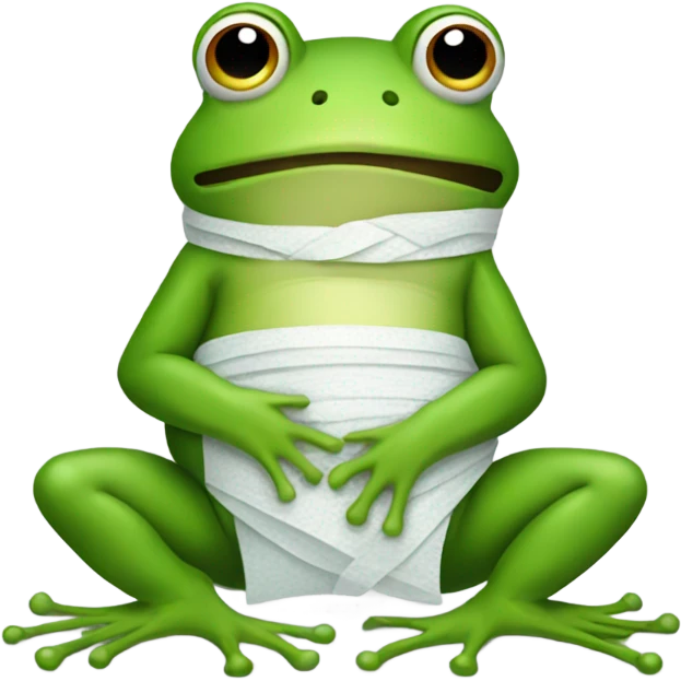 Frog with bandaged belly emoji