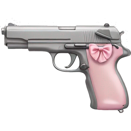 pale pink gun, pale pink bow emoji