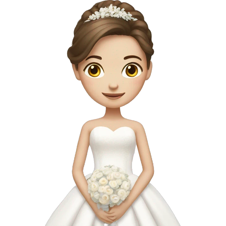 Girl from brown hair with wedding dress  emoji