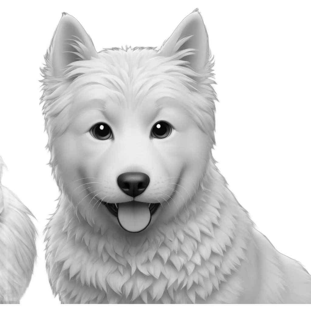 cat and dog monochrome portrait emoji