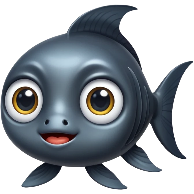 Hero Cute Black Fish emoji