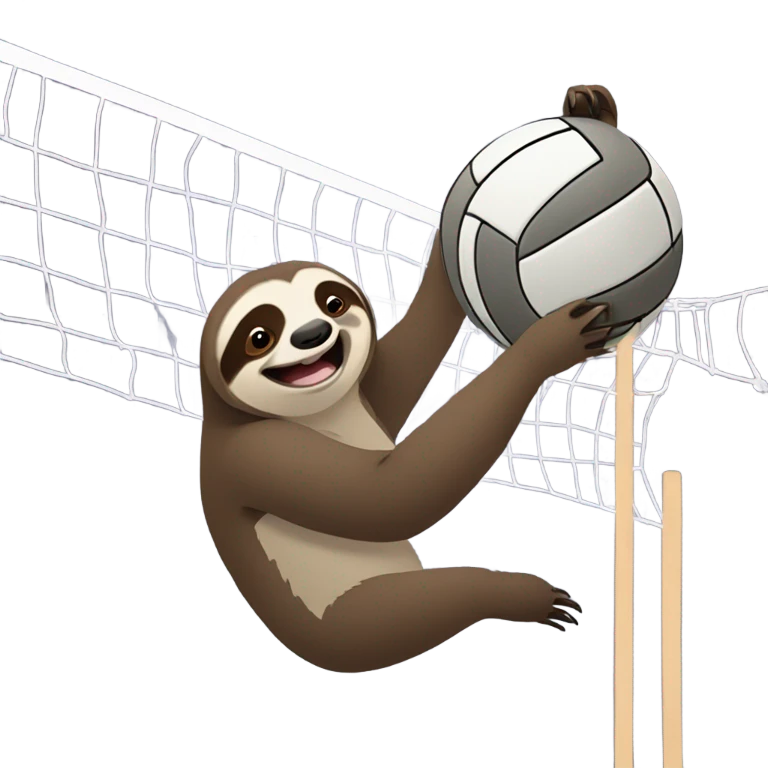 Sloth playing volleyball emoji