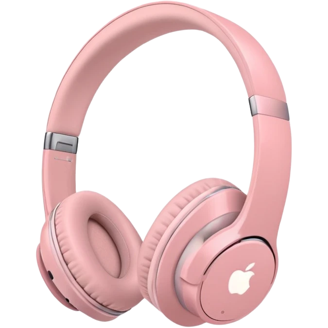 Casque bluetooth Apple rose pastel emoji