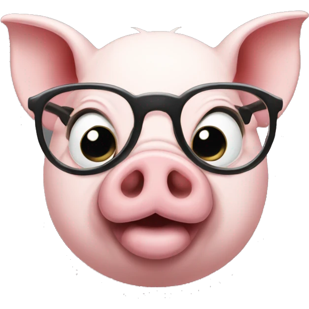 Pig with glasses emoji