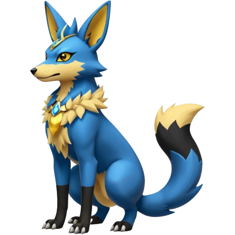 Lucario-Anubis-Umbreon-Jolteon-Fakémon-hybrid-creature (full body)  emoji