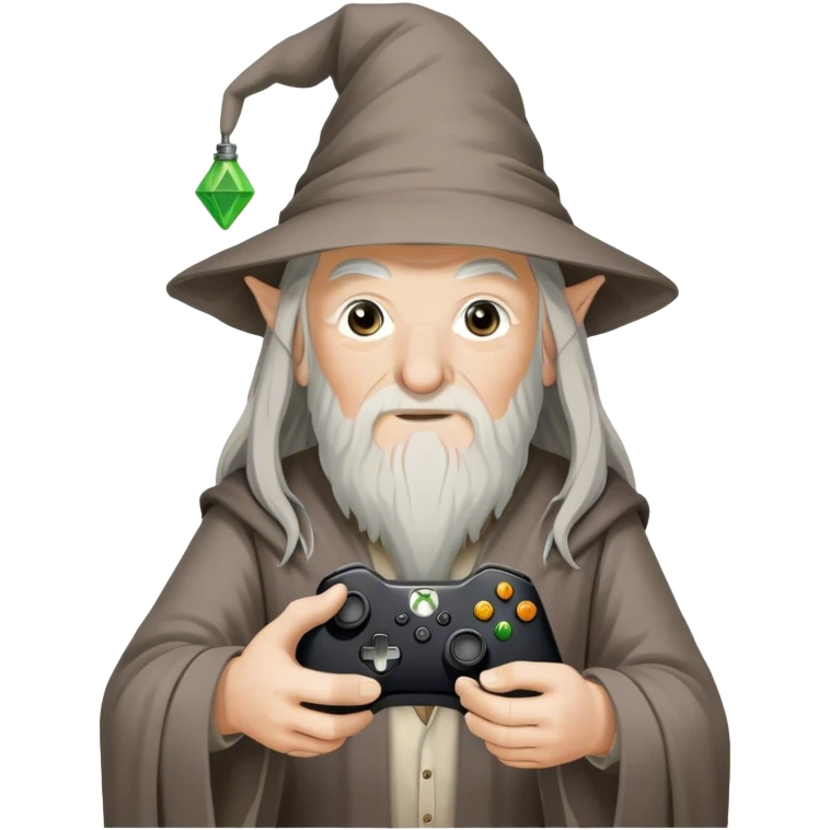 Gandalf holding Xbox controller emoji