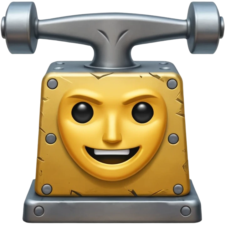 Anvil with a face emoji