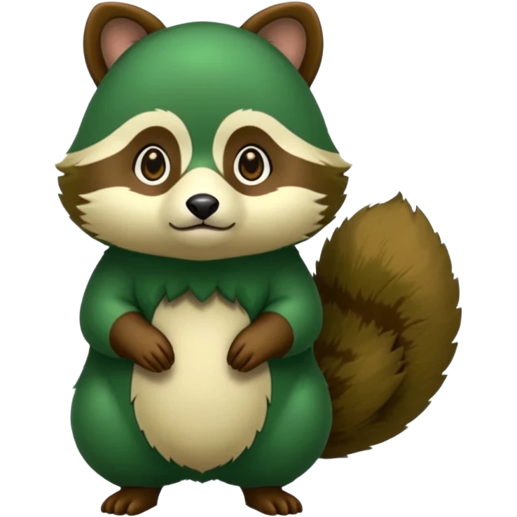 Green tanuki, all green body emoji