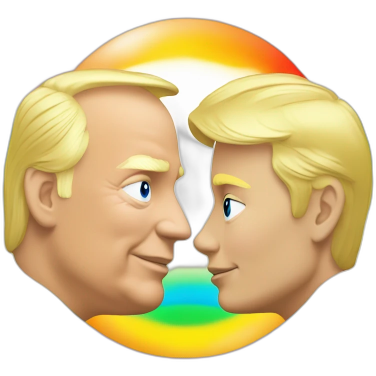 trump-and-putin-kissing,-lgbtq+ friendly, positivity, inclusiveness emoji