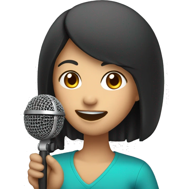 asian vocal trainer withe microphone emoji