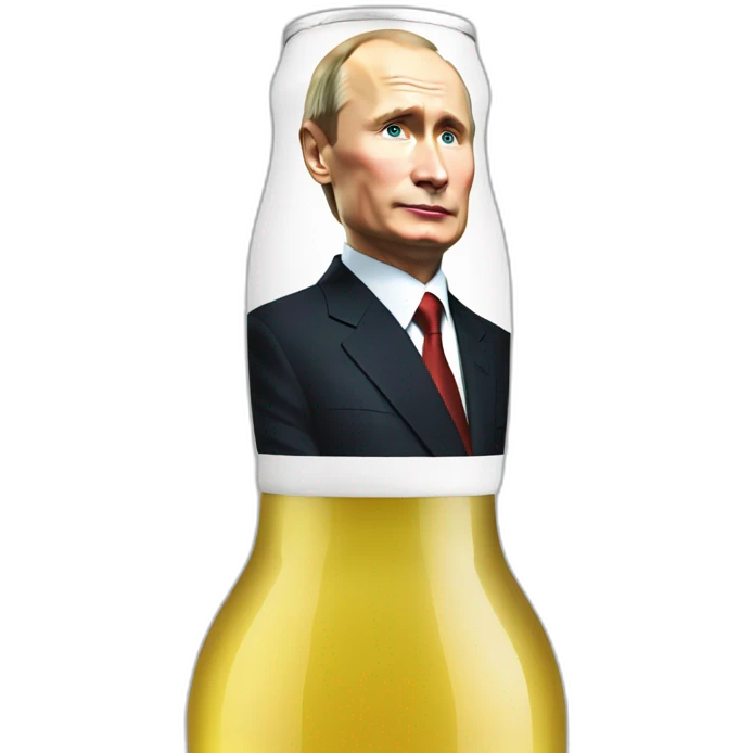 Putin sits on a bottle emoji