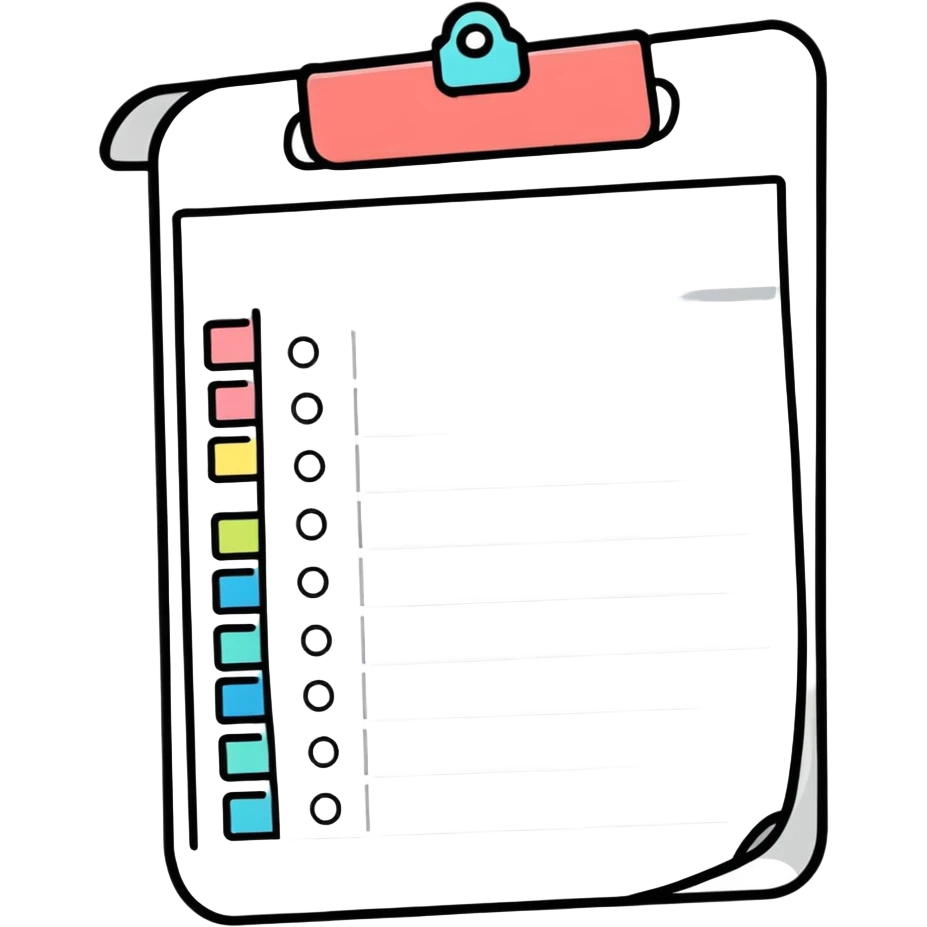 soft pastel kawaii rounded to-do list sticker with cute checkboxes emoji