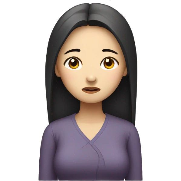 Chinese woman sad emoji