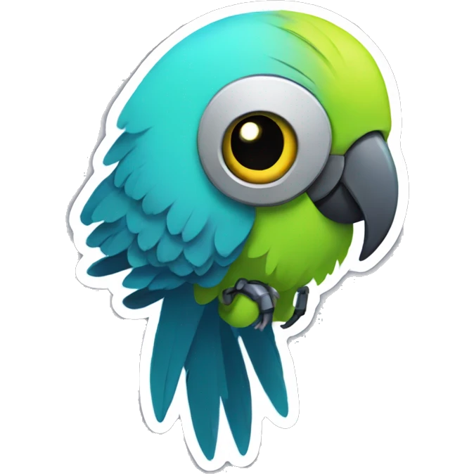 parakeet robot sticker emoji