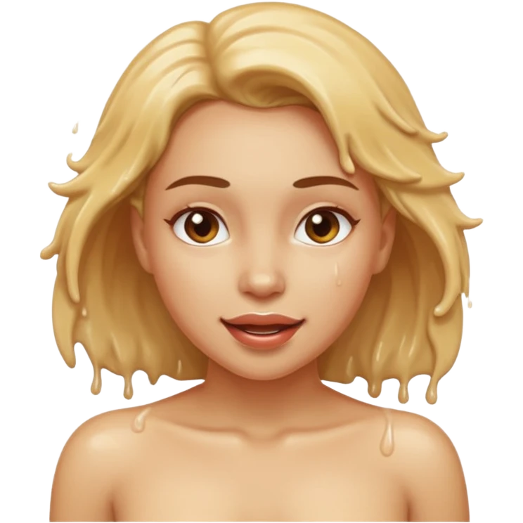 A nude woman cumming emoji