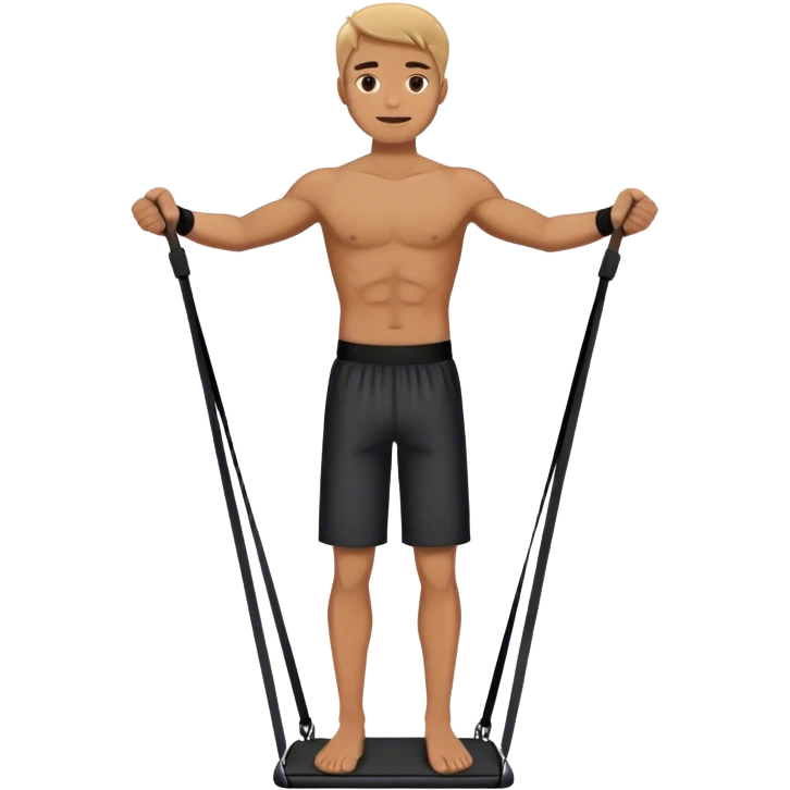 man standing on resistance band emoji